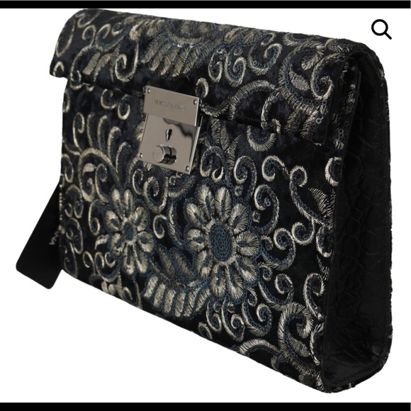 DOLCE & GABBANA
Black Ricamo Sequined Leather Document Briefcase Bag - Picture 2 of 3